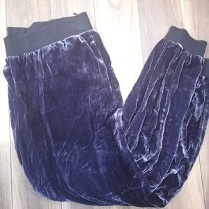 Velvet and silk indigo lounge pants
